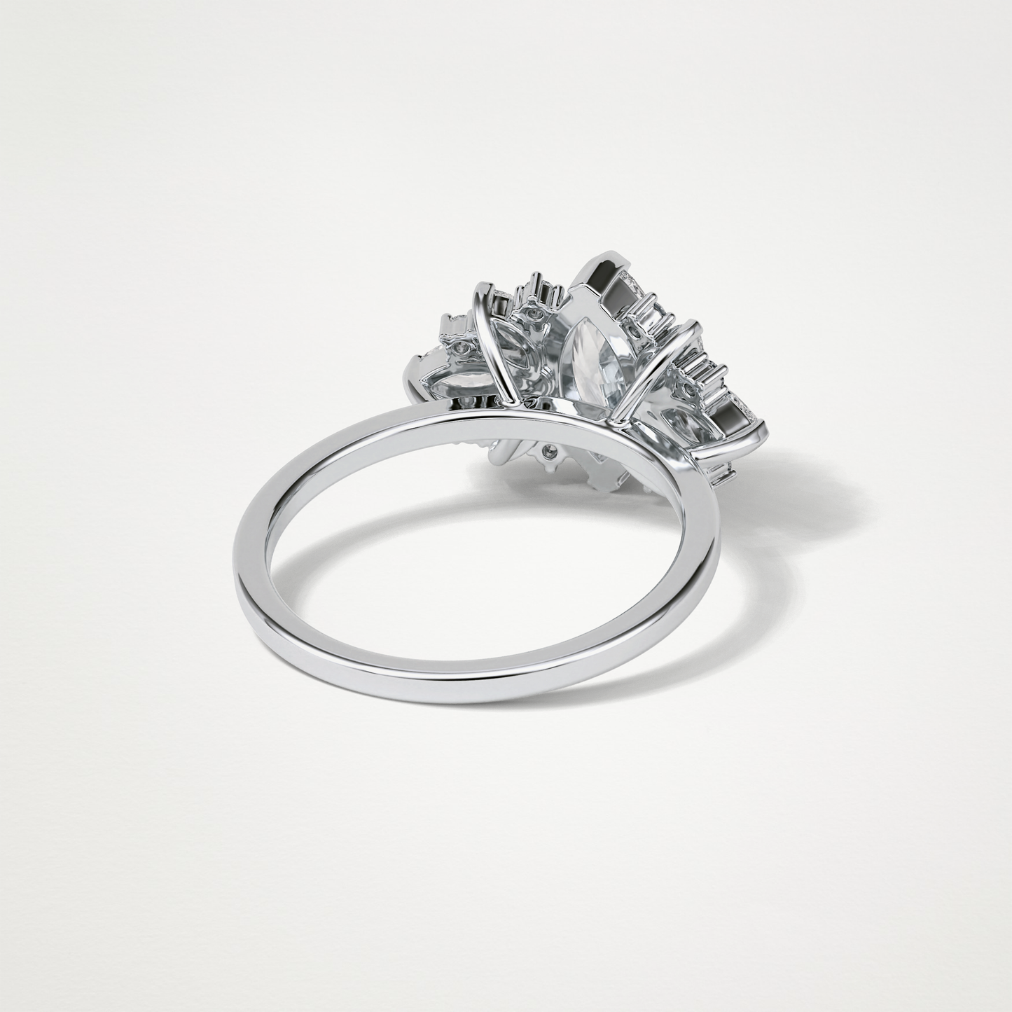 Marquise Cluster Moissanite Engagement Ring – 1 CT Lab-Created Brilliance in 10K/14K/18K Gold