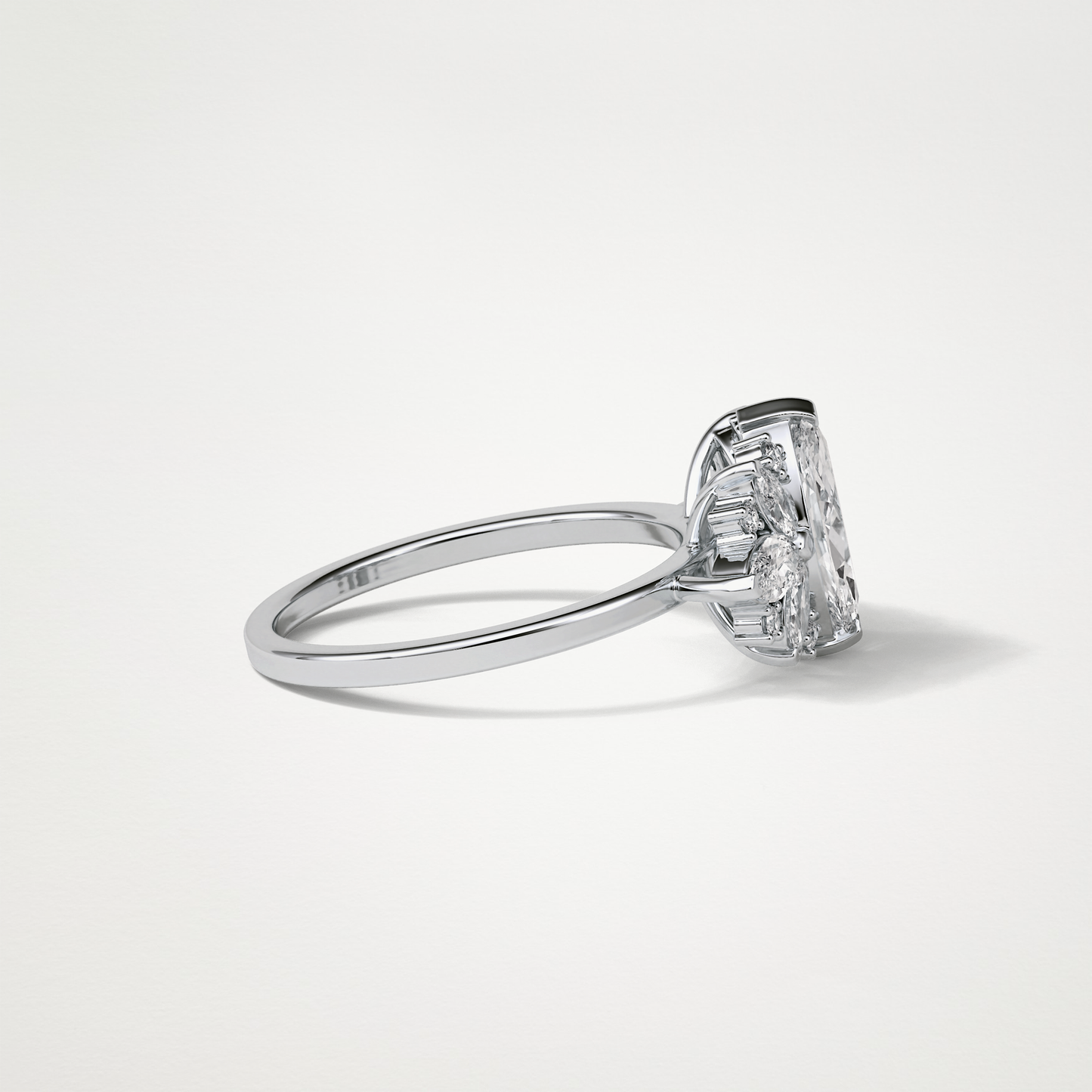Marquise Cluster Moissanite Engagement Ring – 1 CT Lab-Created Brilliance in 10K/14K/18K Gold