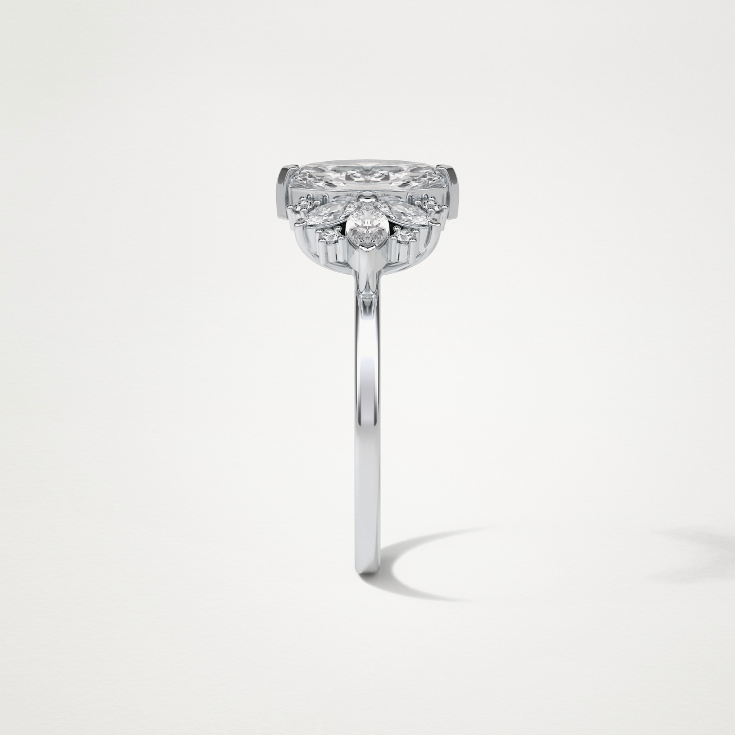 Marquise Cluster Moissanite Engagement Ring – 1 CT Lab-Created Brilliance in 10K/14K/18K Gold