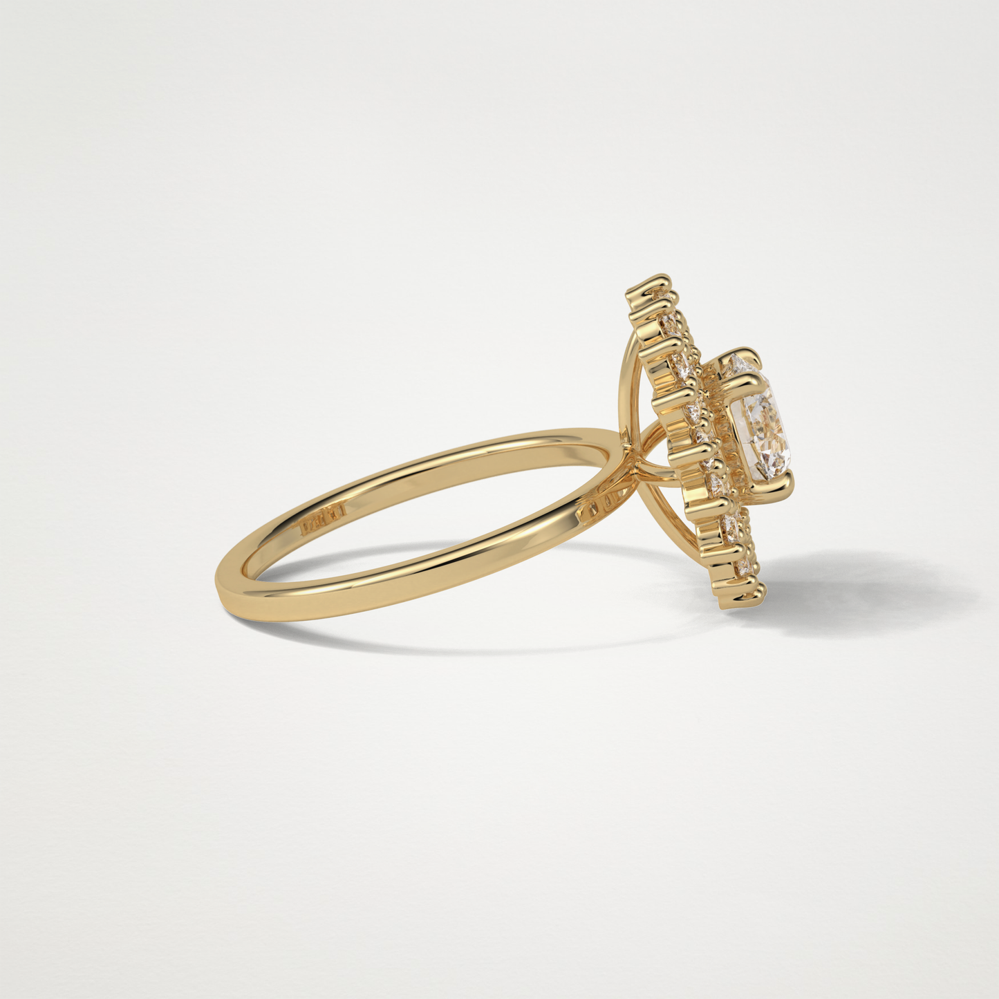 Round Double Halo Moissanite Engagement Ring – 1 CT Lab-Created Brilliance in 10K/14K/18K Gold