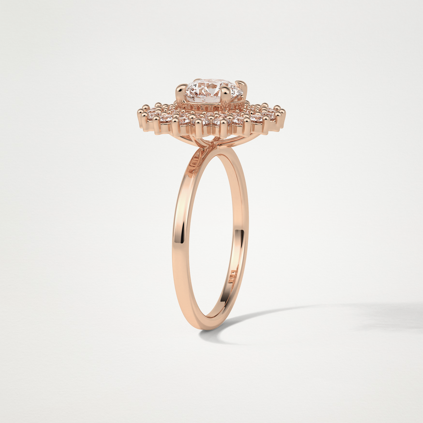 Round Double Halo Moissanite Engagement Ring – 1 CT Lab-Created Brilliance in 10K/14K/18K Gold