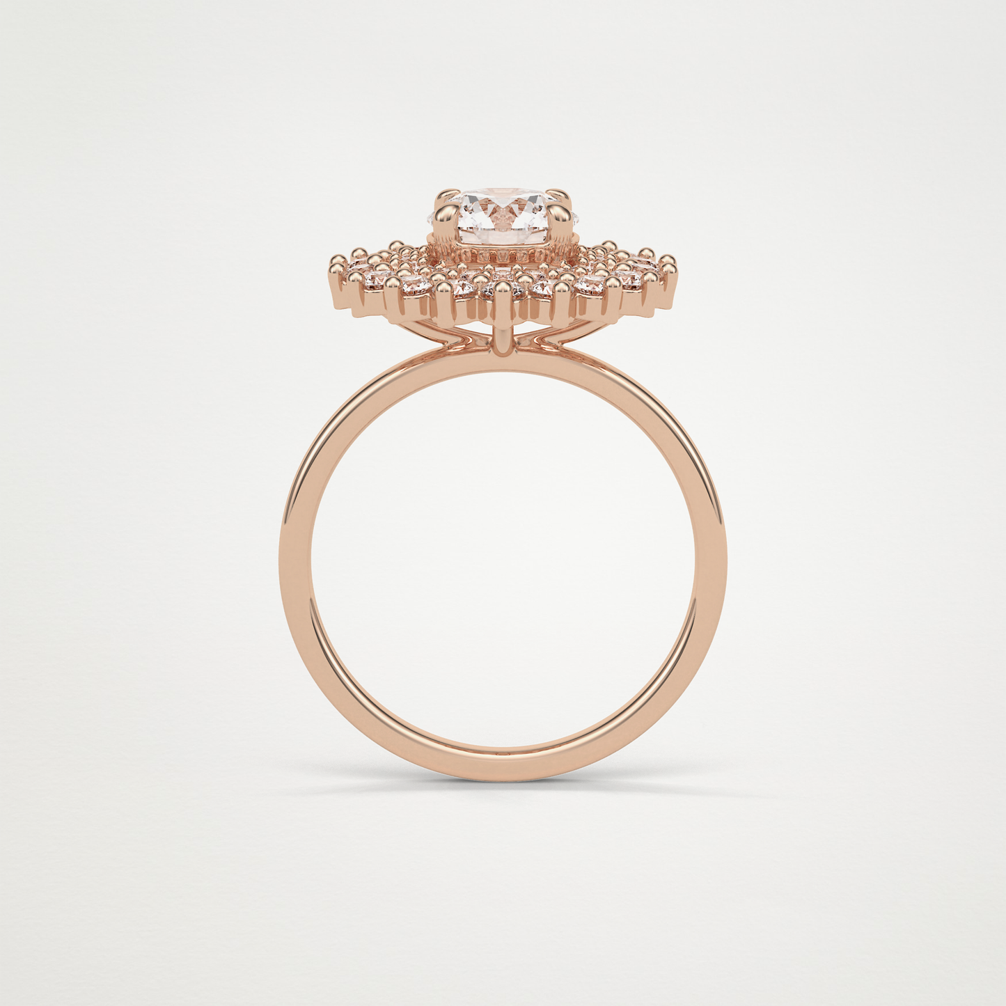 Round Double Halo Moissanite Engagement Ring – 1 CT Lab-Created Brilliance in 10K/14K/18K Gold