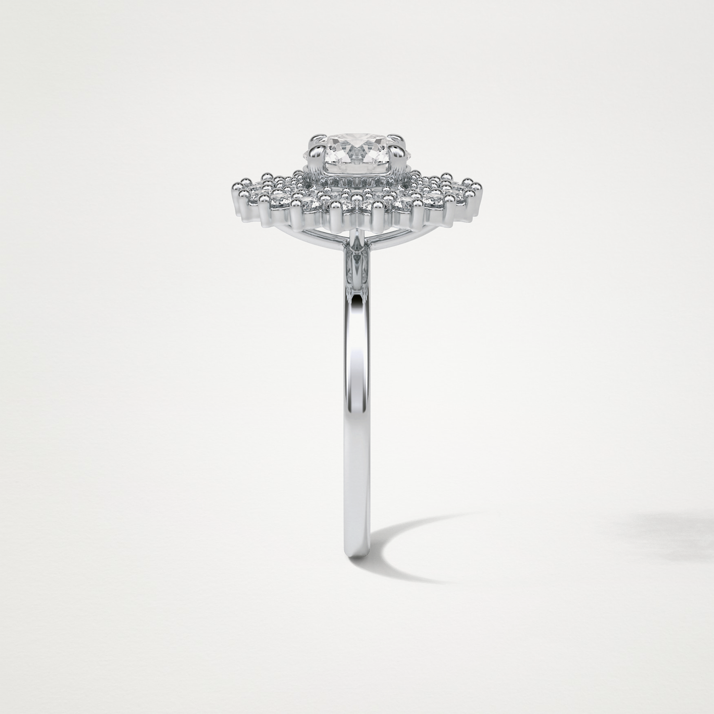 Round Double Halo Moissanite Engagement Ring – 1 CT Lab-Created Brilliance in 10K/14K/18K Gold