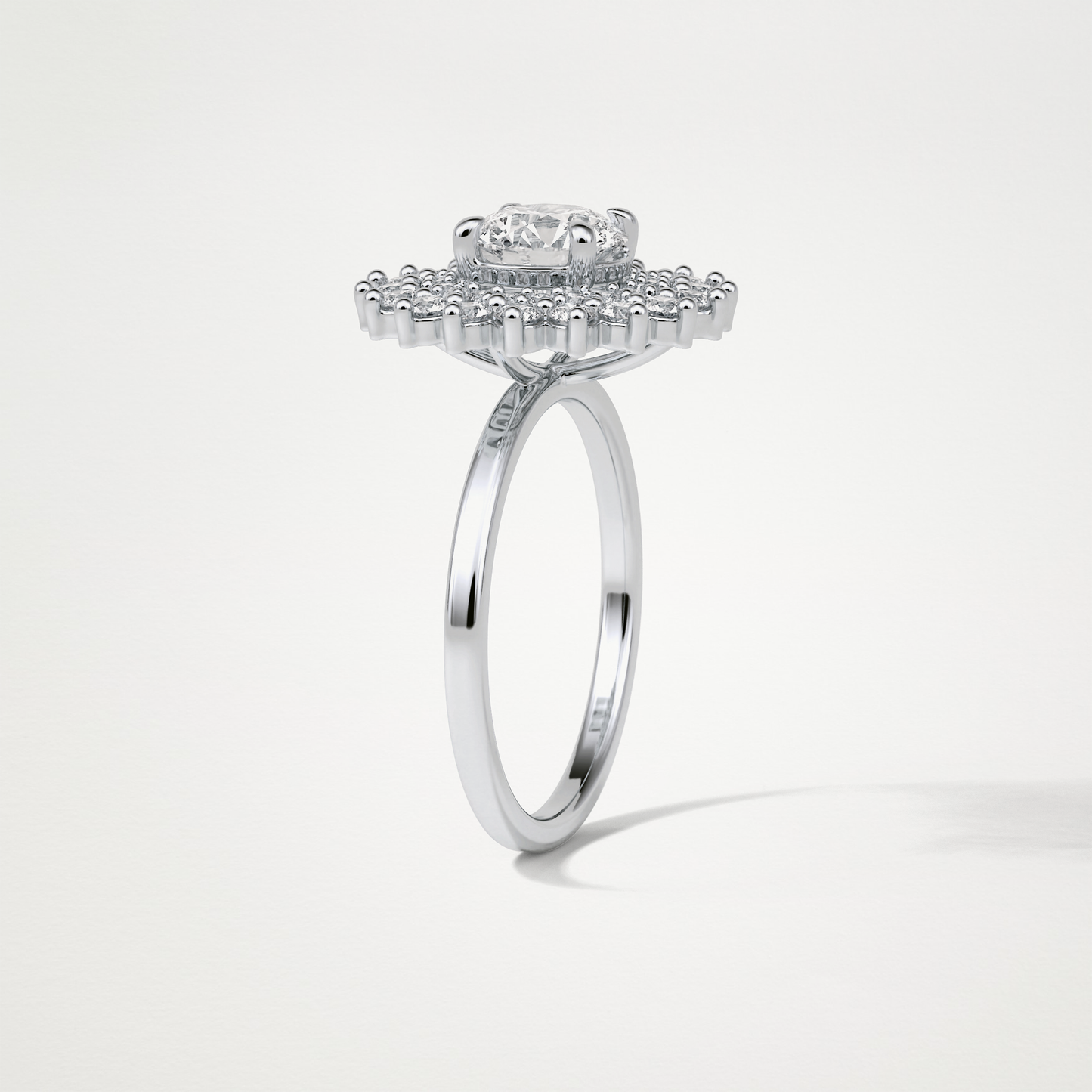 Round Double Halo Moissanite Engagement Ring – 1 CT Lab-Created Brilliance in 10K/14K/18K Gold