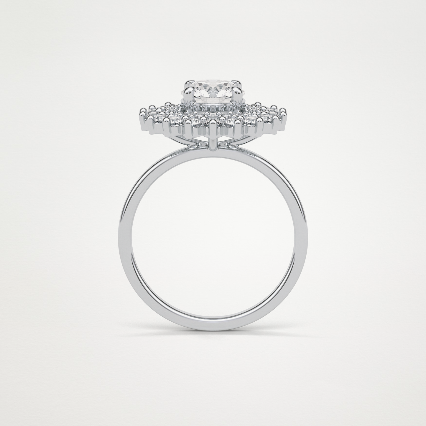 Round Double Halo Moissanite Engagement Ring – 1 CT Lab-Created Brilliance in 10K/14K/18K Gold