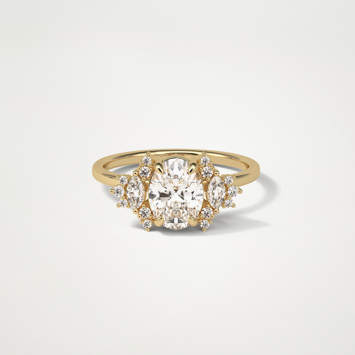 Oval Cluster Moissanite Engagement Ring – 1.33 CT Lab-Created Brilliance in 10K/14K/18K Gold