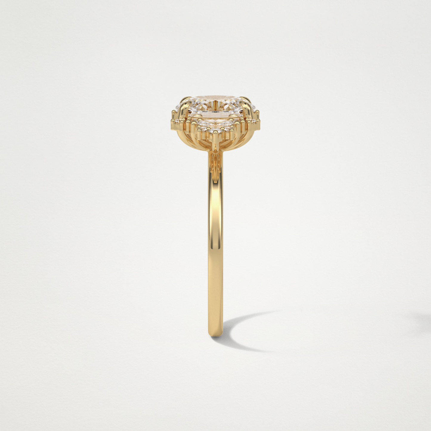 Oval Cluster Moissanite Engagement Ring – 1.33 CT Lab-Created Brilliance in 10K/14K/18K Gold