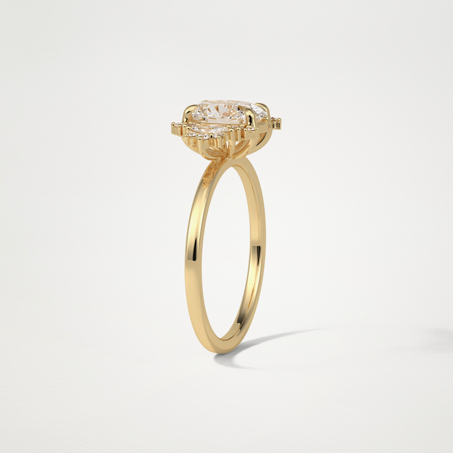 Oval Cluster Moissanite Engagement Ring – 1.33 CT Lab-Created Brilliance in 10K/14K/18K Gold