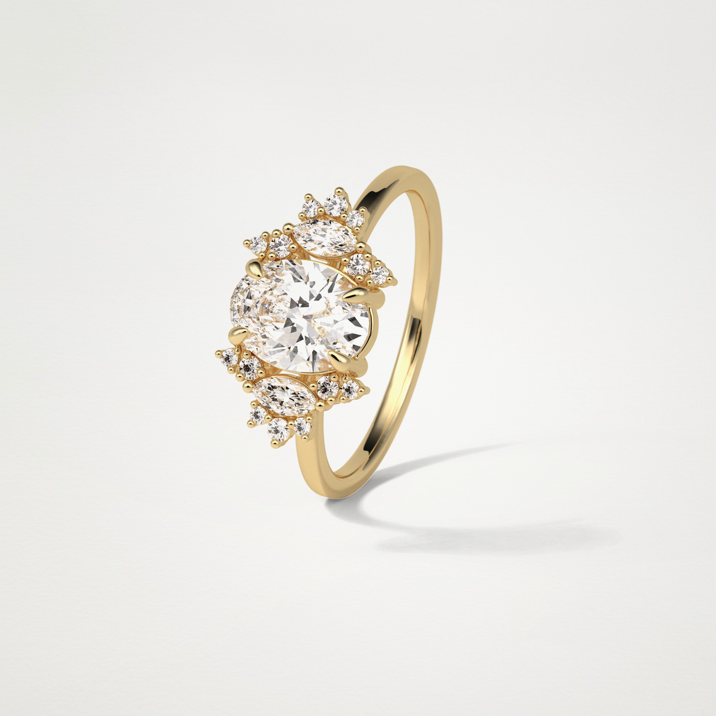 Oval Cluster Moissanite Engagement Ring – 1.33 CT Lab-Created Brilliance in 10K/14K/18K Gold