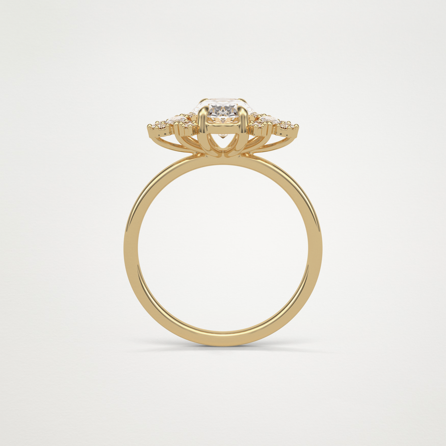 Oval Cluster Moissanite Engagement Ring – 1.33 CT Lab-Created Brilliance in 10K/14K/18K Gold