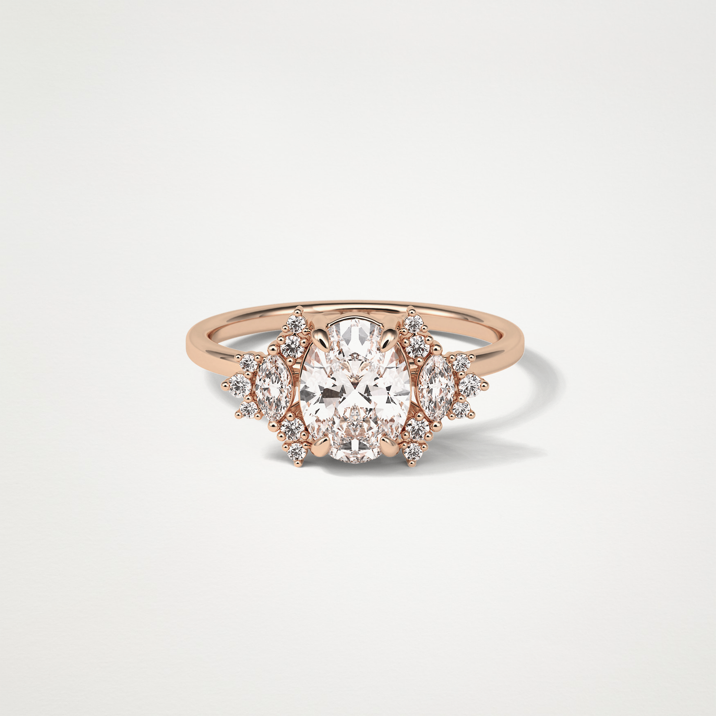 Oval Cluster Moissanite Engagement Ring – 1.33 CT Lab-Created Brilliance in 10K/14K/18K Gold