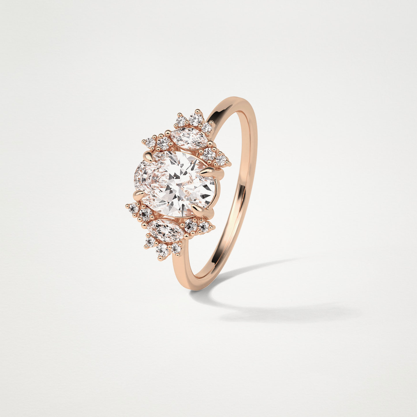 Oval Cluster Moissanite Engagement Ring – 1.33 CT Lab-Created Brilliance in 10K/14K/18K Gold
