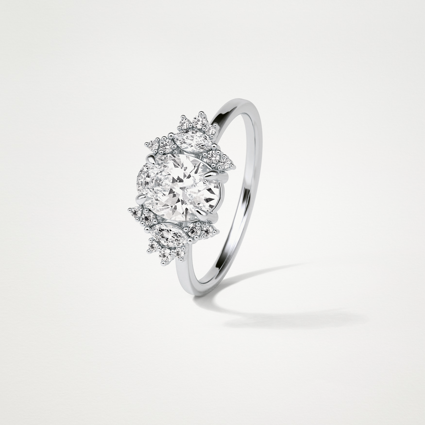 Oval Cluster Moissanite Engagement Ring – 1.33 CT Lab-Created Brilliance in 10K/14K/18K Gold