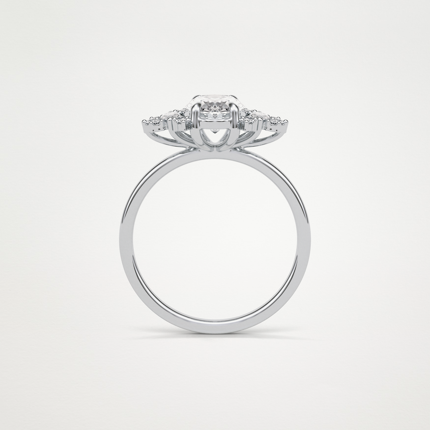 Oval Cluster Moissanite Engagement Ring – 1.33 CT Lab-Created Brilliance in 10K/14K/18K Gold