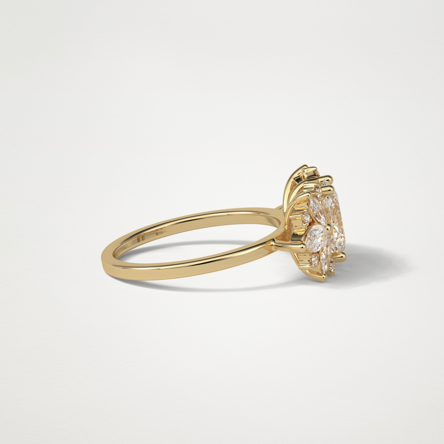 Oval Cluster Moissanite Engagement Ring – 1.33 CT Lab-Created Brilliance in 10K/14K/18K Gold