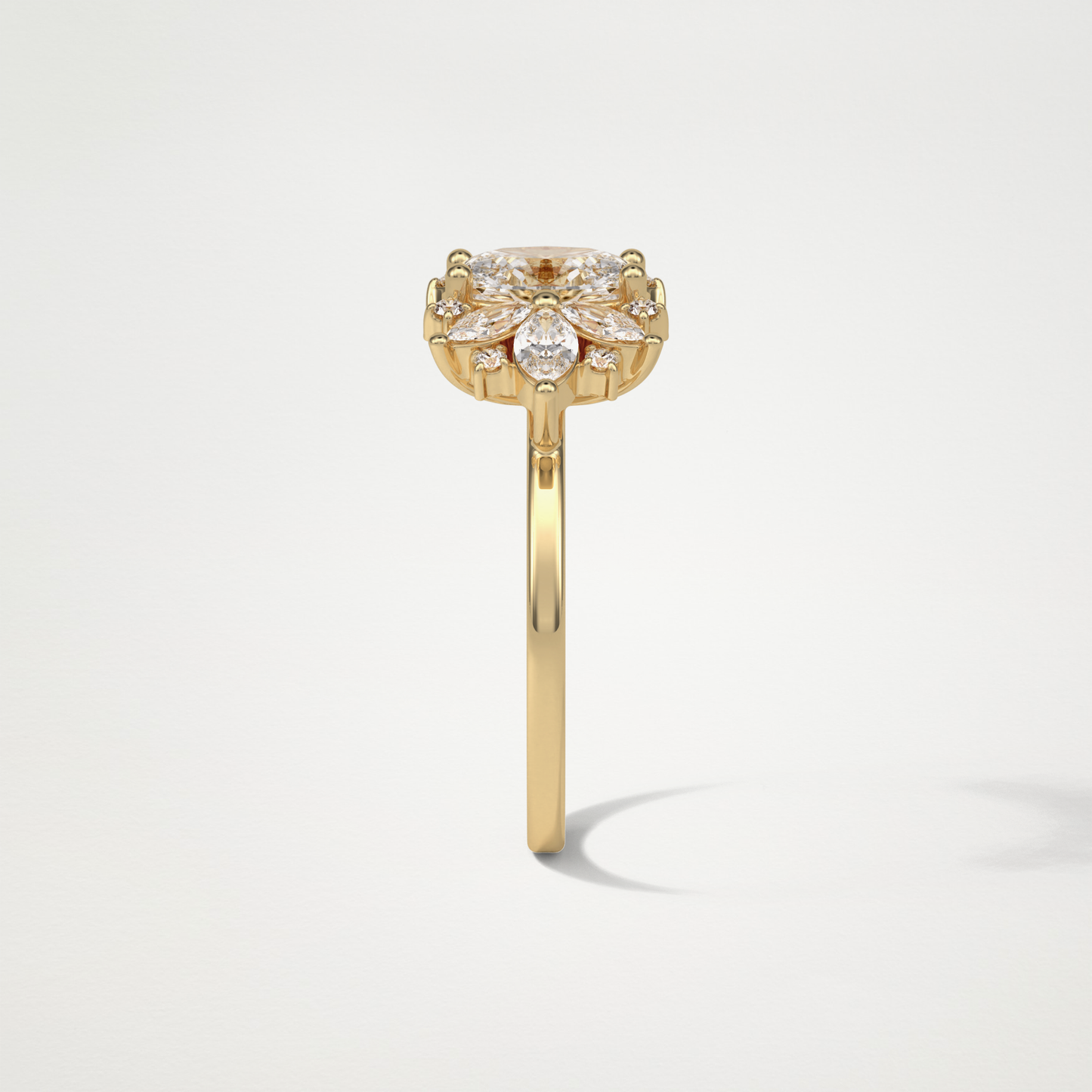 Oval Cluster Moissanite Engagement Ring – 1.33 CT Lab-Created Brilliance in 10K/14K/18K Gold