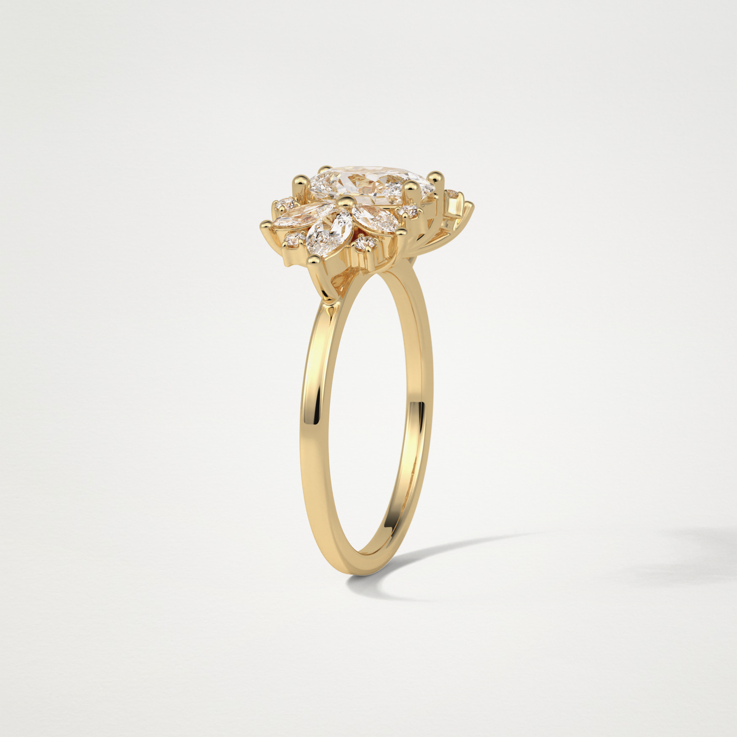 Oval Cluster Moissanite Engagement Ring – 1.33 CT Lab-Created Brilliance in 10K/14K/18K Gold