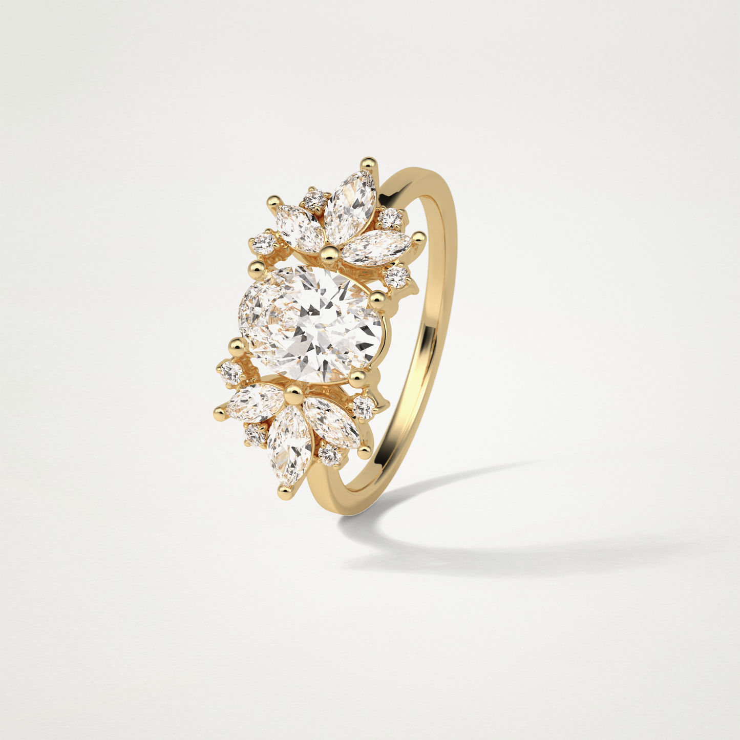 Oval Cluster Moissanite Engagement Ring – 1.33 CT Lab-Created Brilliance in 10K/14K/18K Gold