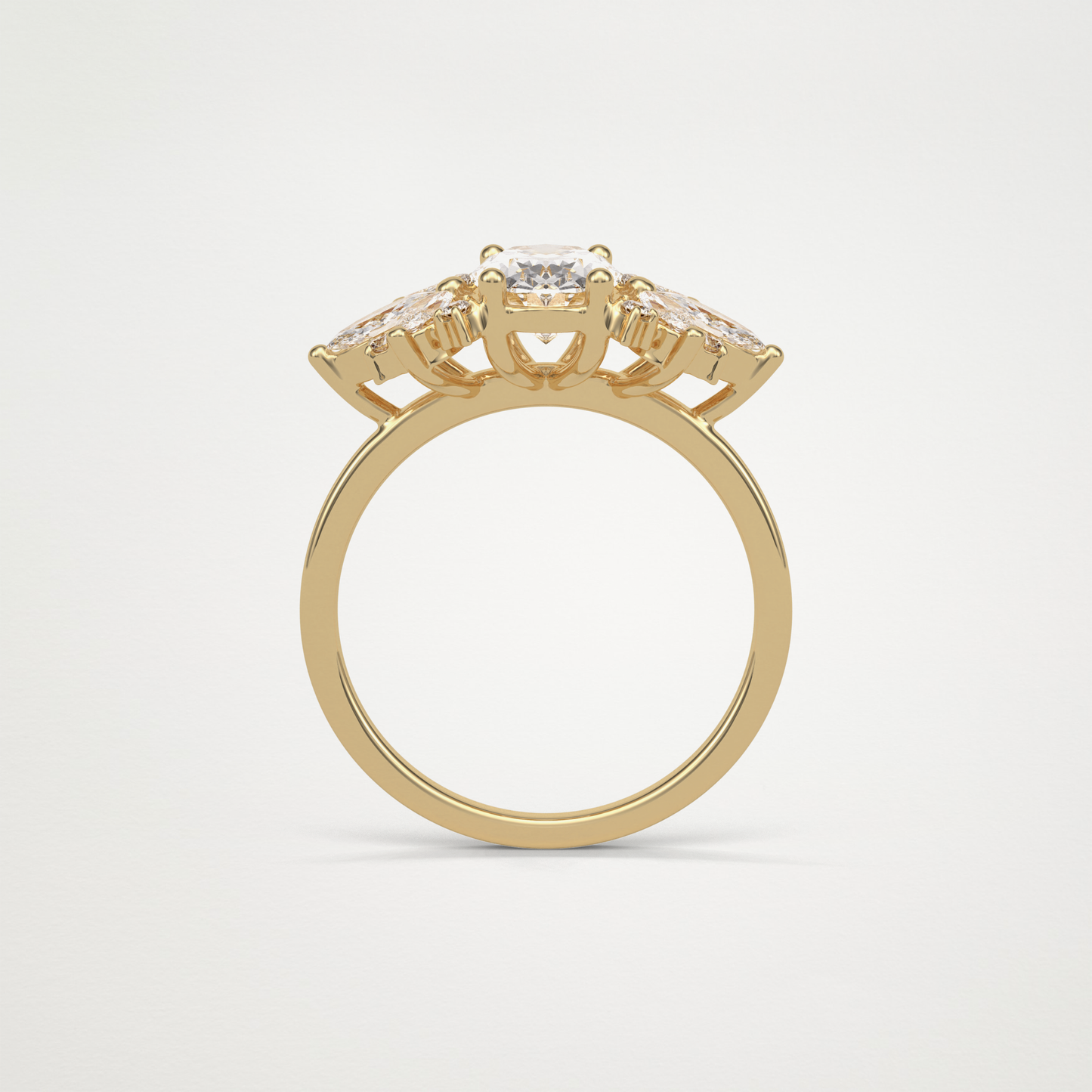 Oval Cluster Moissanite Engagement Ring – 1.33 CT Lab-Created Brilliance in 10K/14K/18K Gold