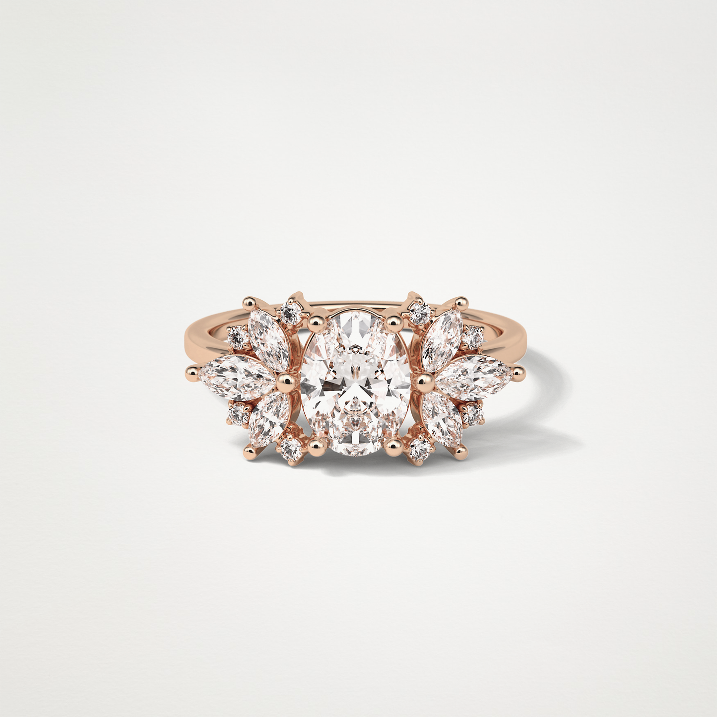 Oval Cluster Moissanite Engagement Ring – 1.33 CT Lab-Created Brilliance in 10K/14K/18K Gold