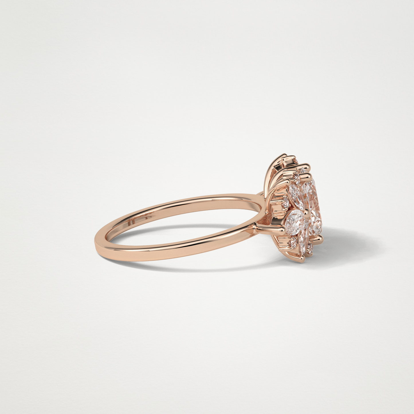 Oval Cluster Moissanite Engagement Ring – 1.33 CT Lab-Created Brilliance in 10K/14K/18K Gold