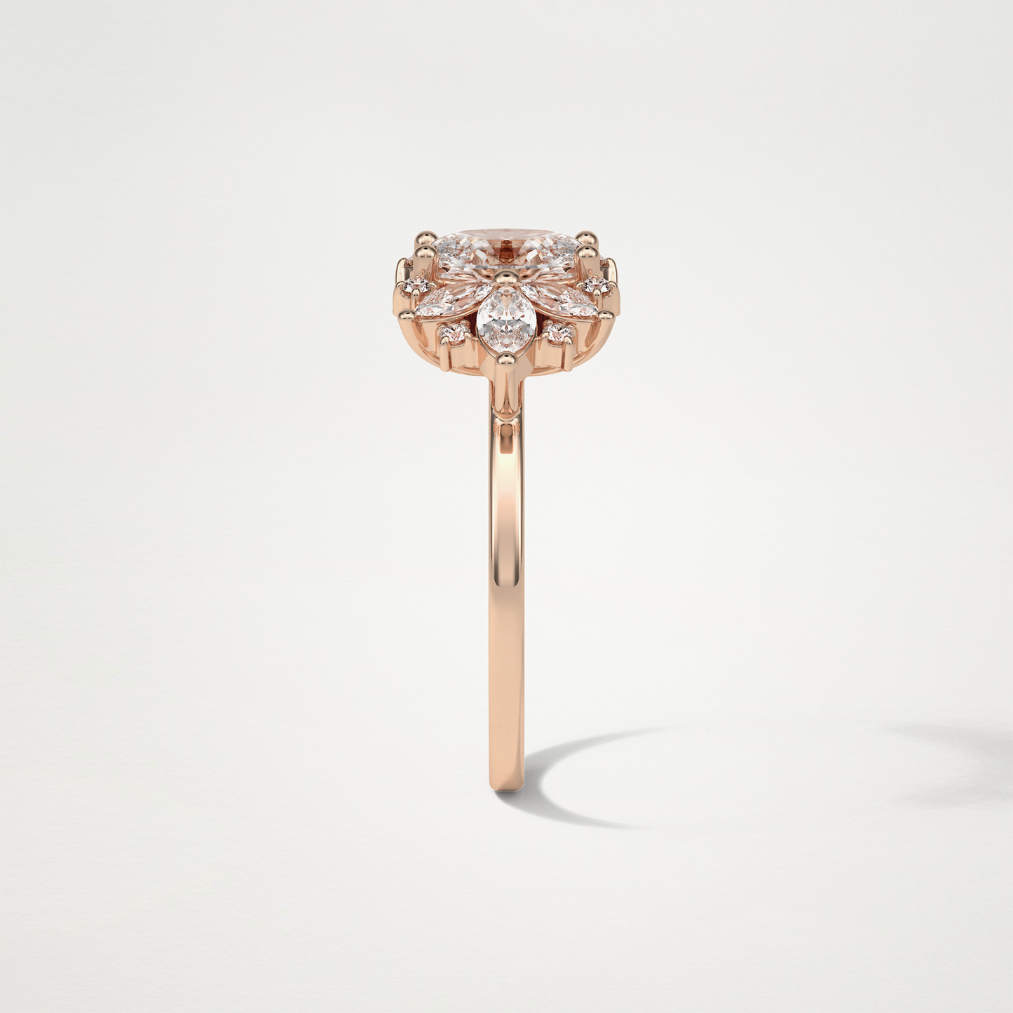 Oval Cluster Moissanite Engagement Ring – 1.33 CT Lab-Created Brilliance in 10K/14K/18K Gold
