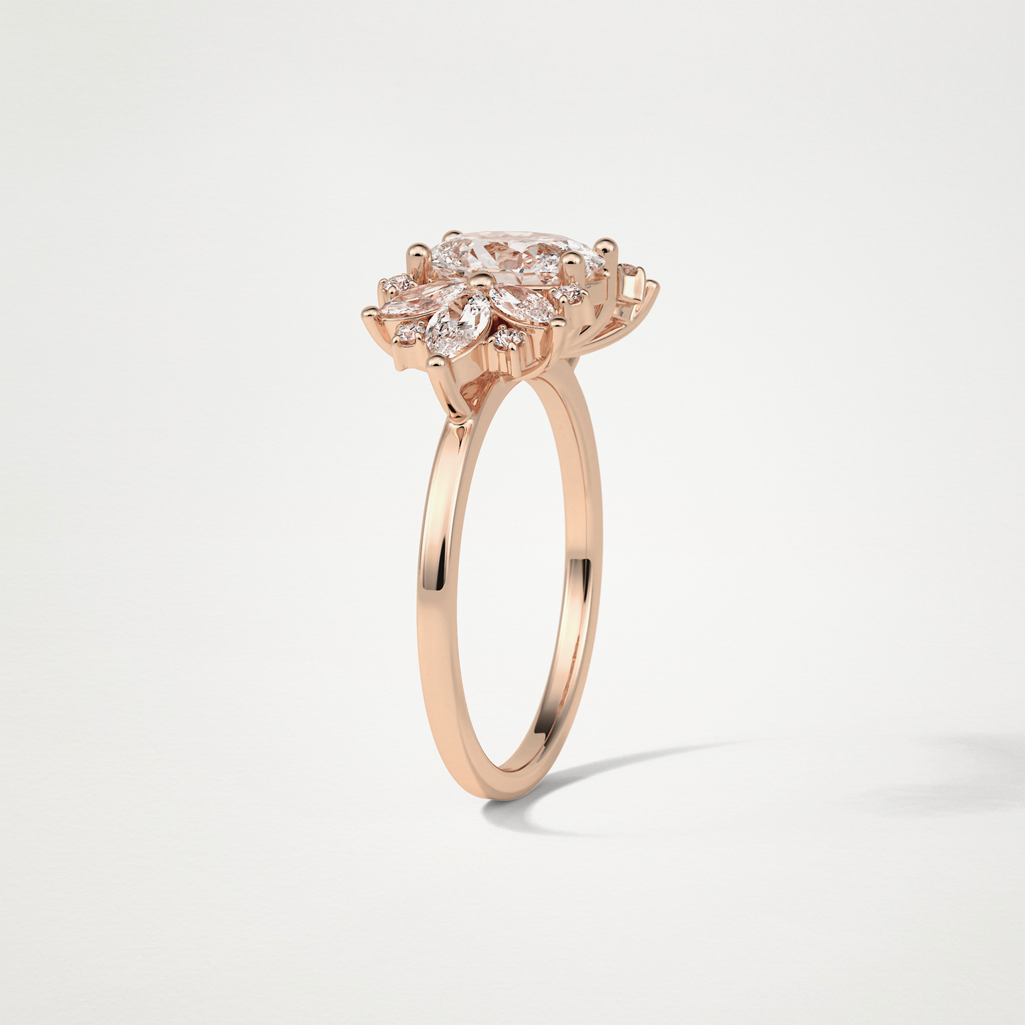 Oval Cluster Moissanite Engagement Ring – 1.33 CT Lab-Created Brilliance in 10K/14K/18K Gold