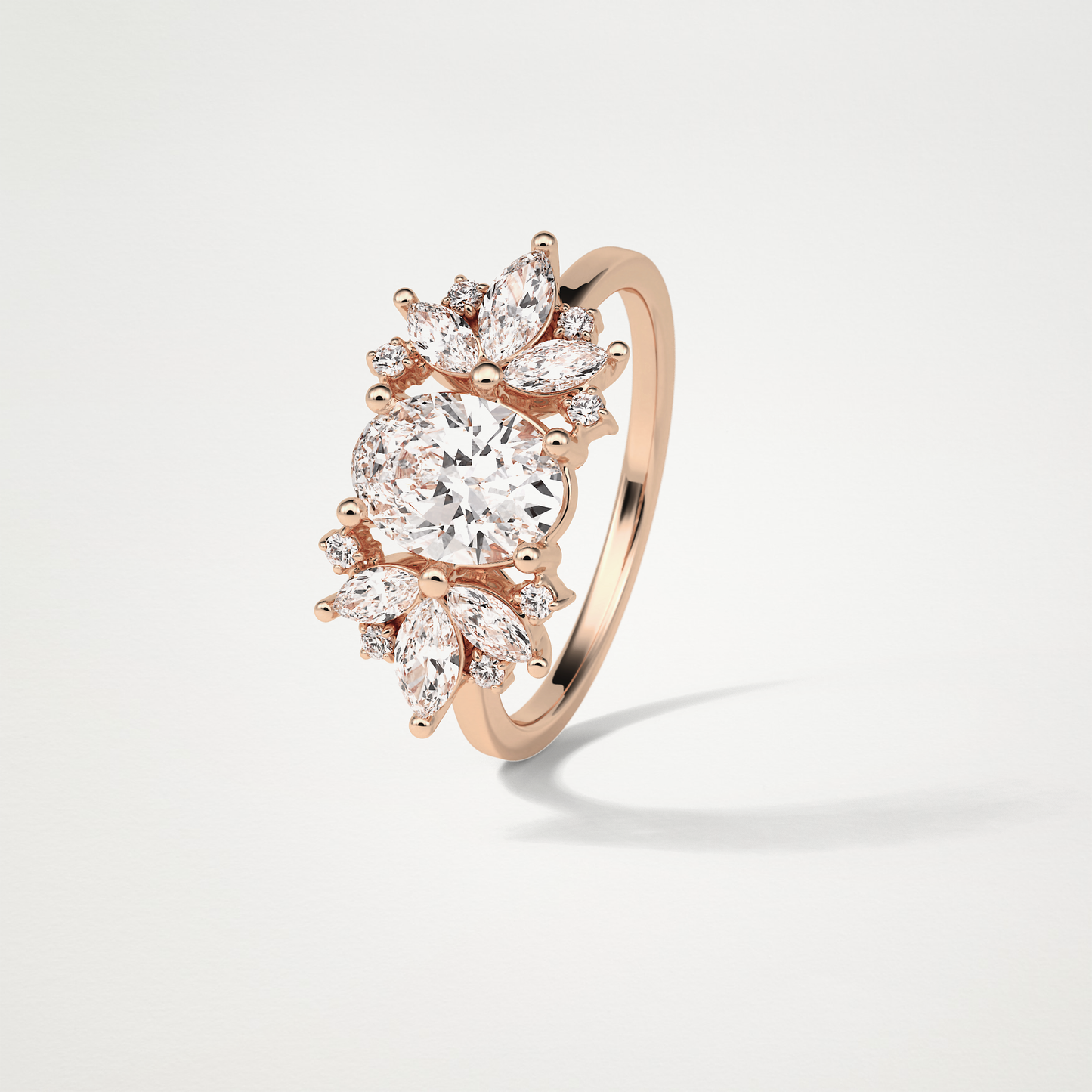 Oval Cluster Moissanite Engagement Ring – 1.33 CT Lab-Created Brilliance in 10K/14K/18K Gold