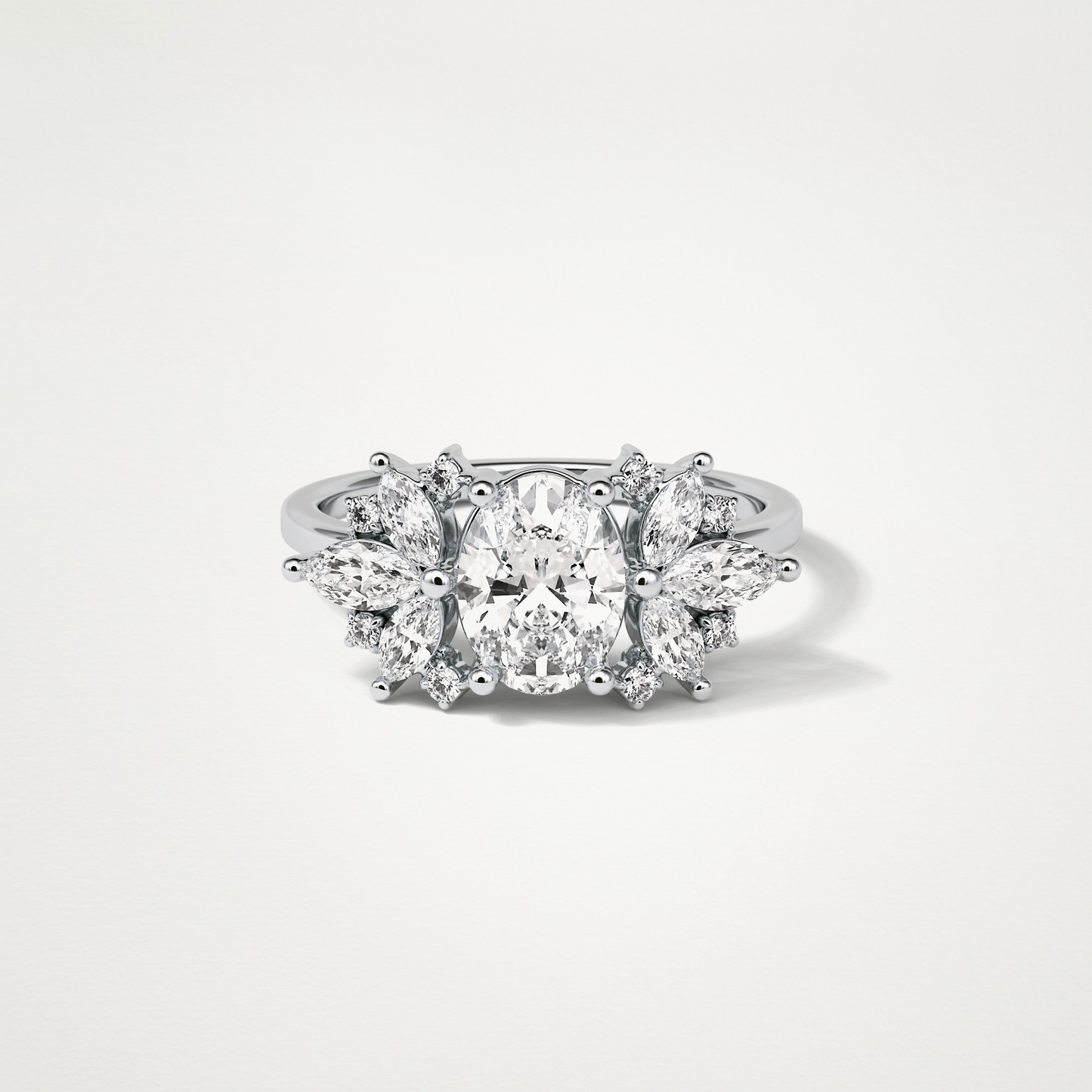 Oval Cluster Moissanite Engagement Ring – 1.33 CT Lab-Created Brilliance in 10K/14K/18K Gold