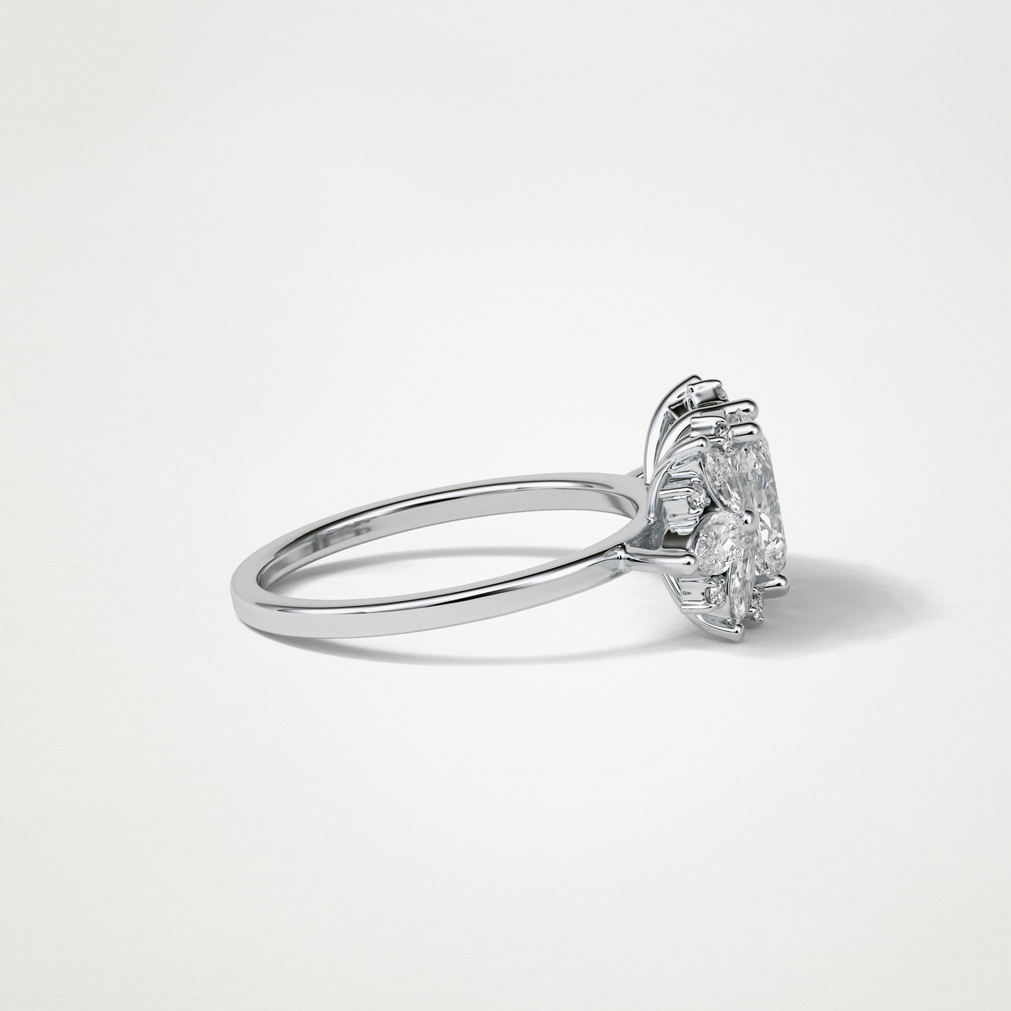 Oval Cluster Moissanite Engagement Ring – 1.33 CT Lab-Created Brilliance in 10K/14K/18K Gold