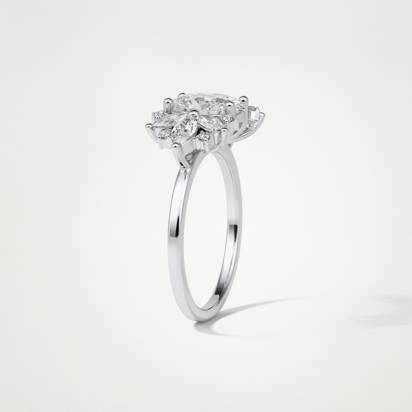 Oval Cluster Moissanite Engagement Ring – 1.33 CT Lab-Created Brilliance in 10K/14K/18K Gold