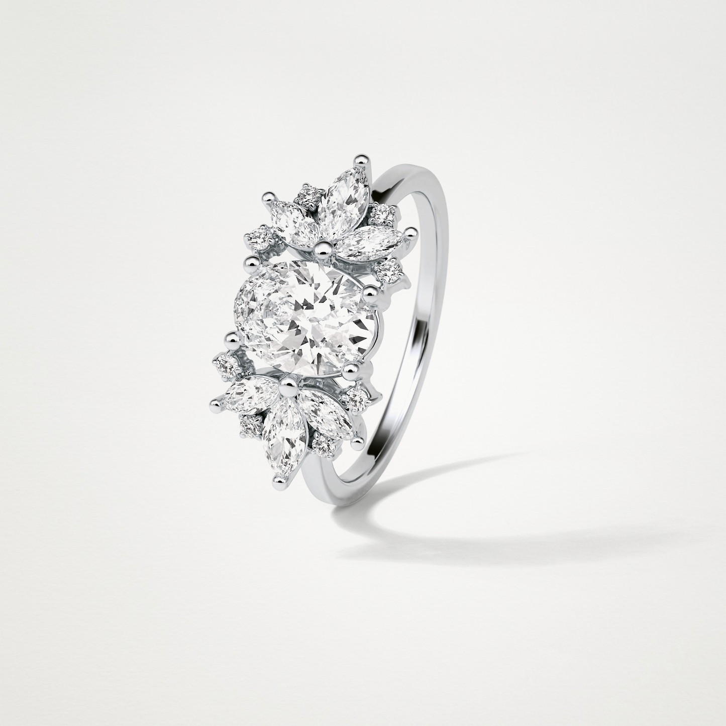 Oval Cluster Moissanite Engagement Ring – 1.33 CT Lab-Created Brilliance in 10K/14K/18K Gold