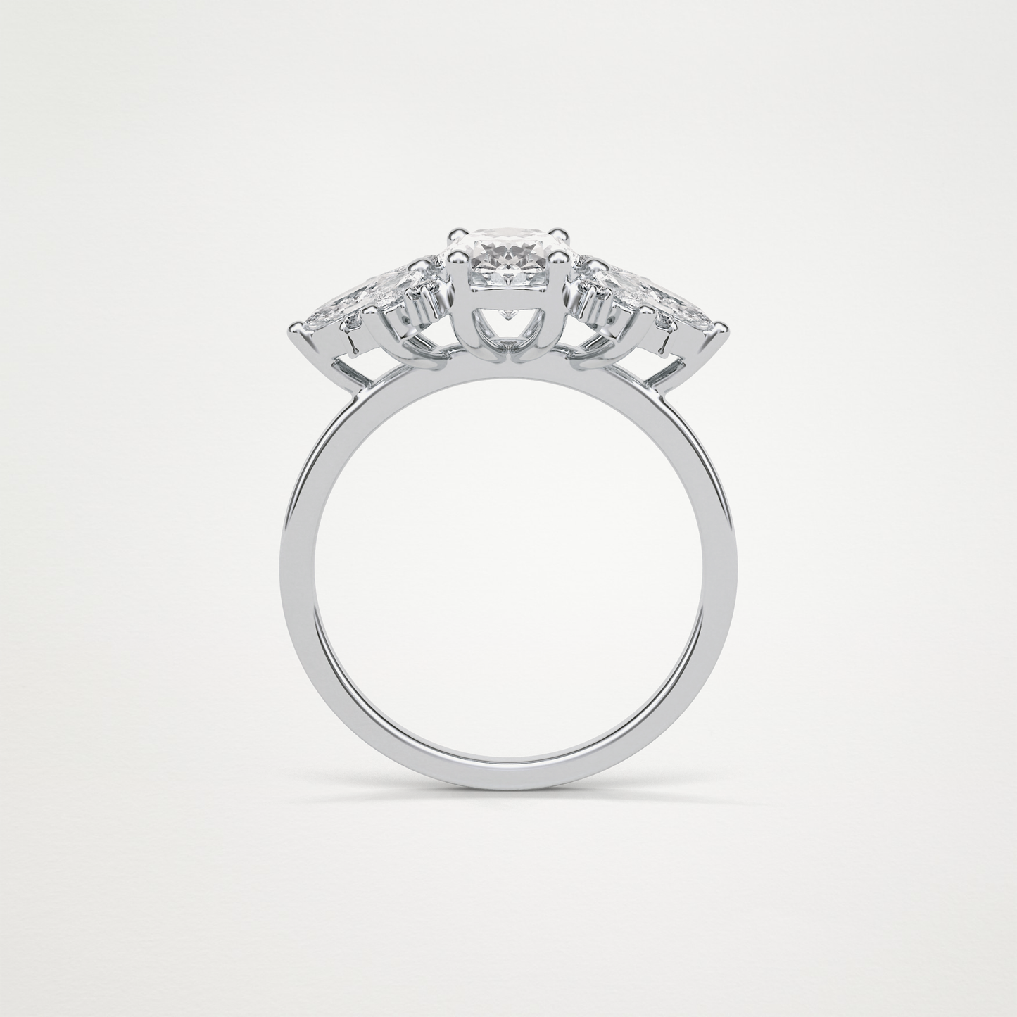 Oval Cluster Moissanite Engagement Ring – 1.33 CT Lab-Created Brilliance in 10K/14K/18K Gold