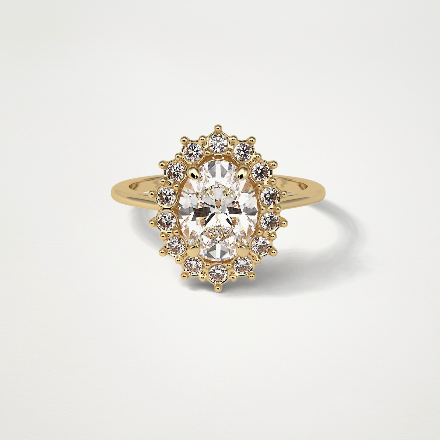 Oval Halo Moissanite Engagement Ring – 1.91 CT Lab-Created Brilliance in 10K/14K/18K Gold