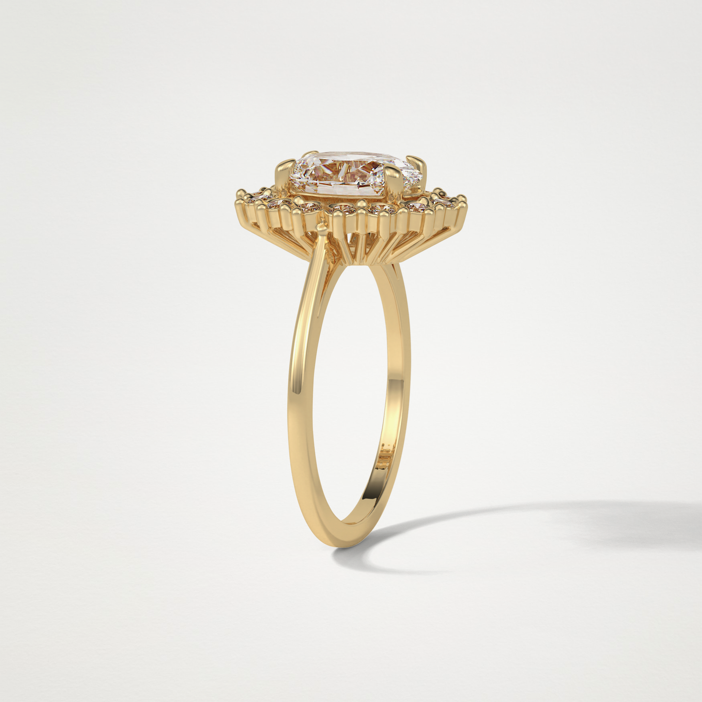 Oval Halo Moissanite Engagement Ring – 1.91 CT Lab-Created Brilliance in 10K/14K/18K Gold