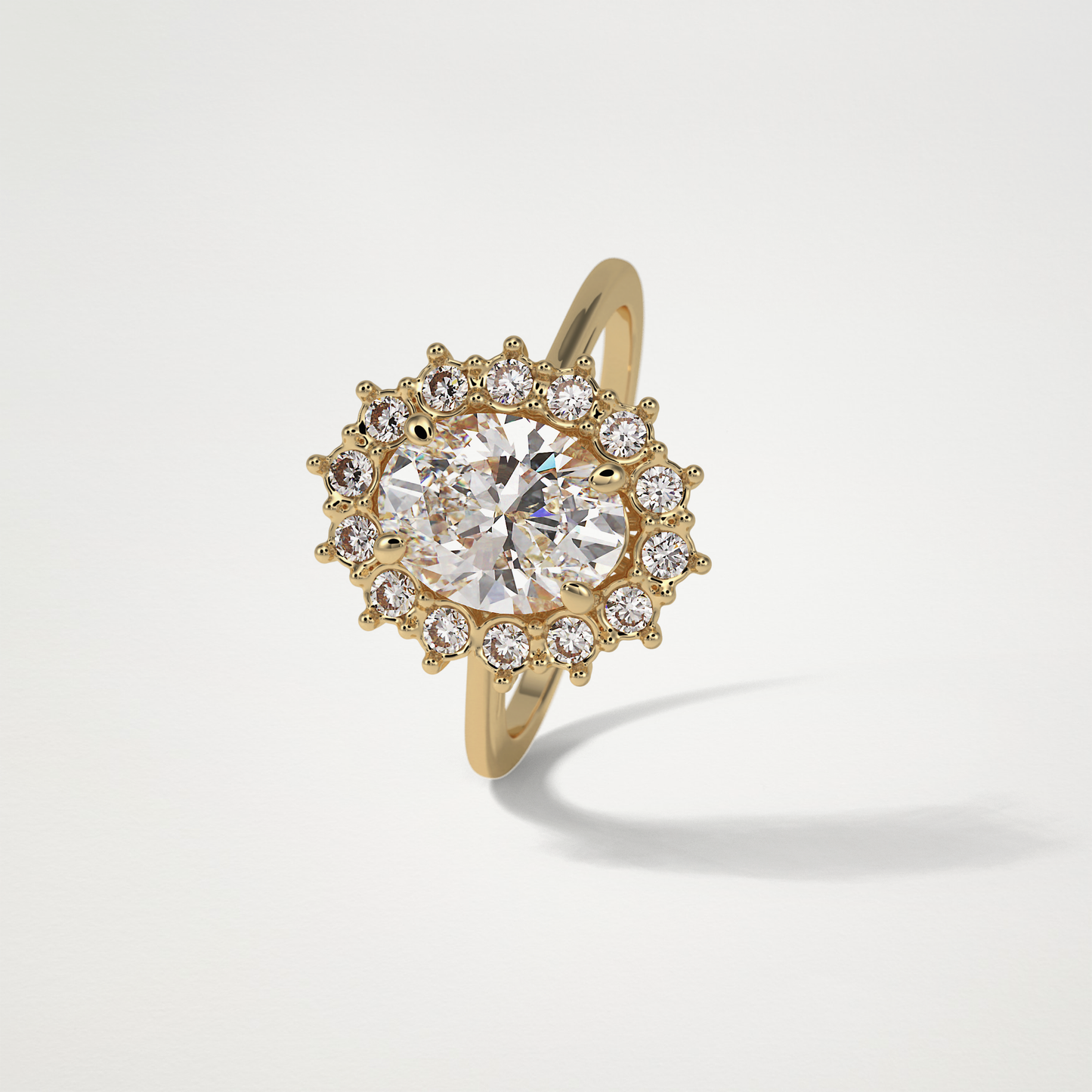 Oval Halo Moissanite Engagement Ring – 1.91 CT Lab-Created Brilliance in 10K/14K/18K Gold