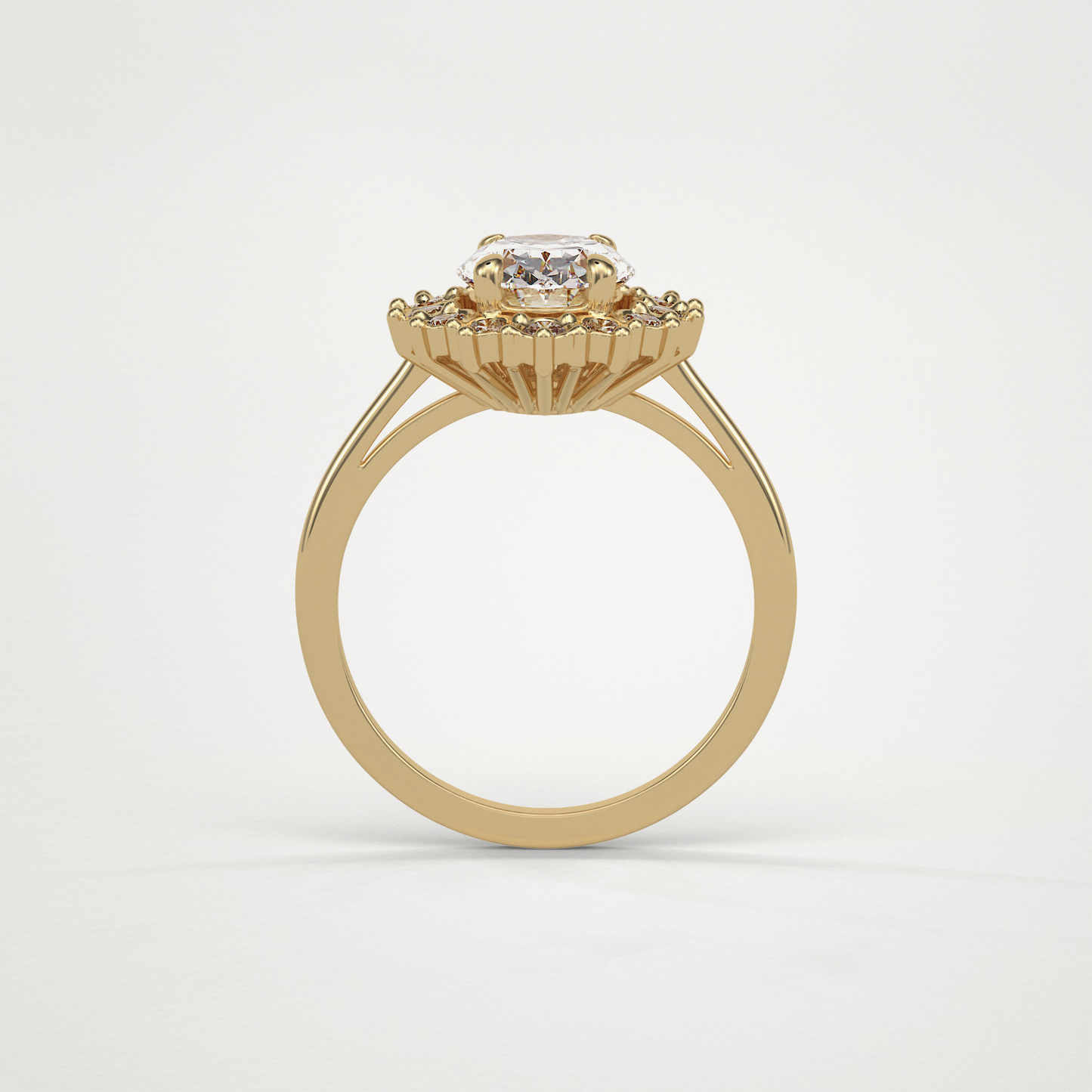 Oval Halo Moissanite Engagement Ring – 1.91 CT Lab-Created Brilliance in 10K/14K/18K Gold