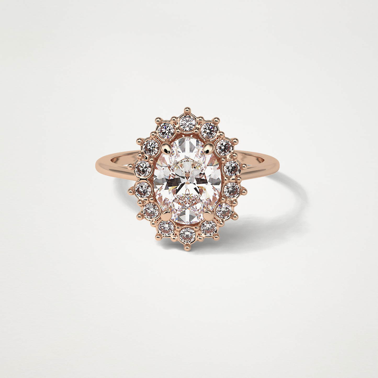 Oval Halo Moissanite Engagement Ring – 1.91 CT Lab-Created Brilliance in 10K/14K/18K Gold
