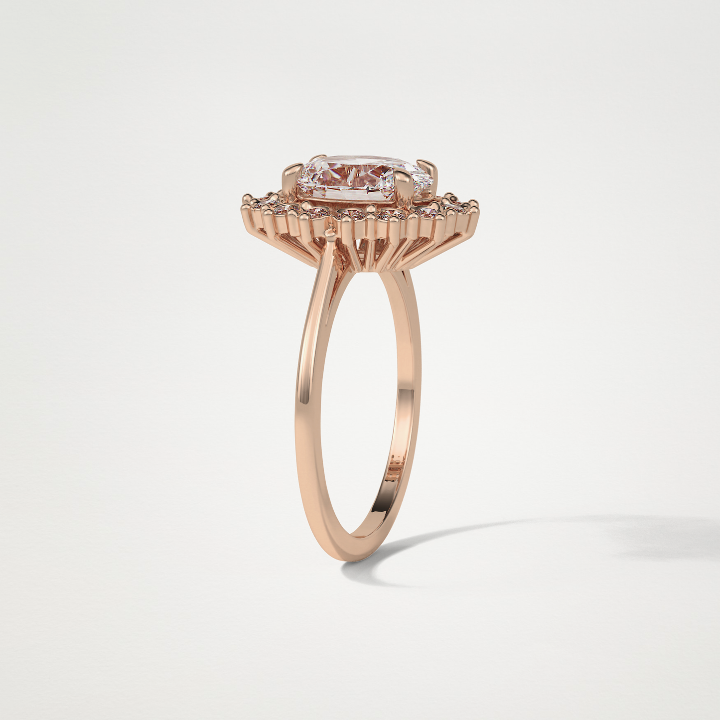 Oval Halo Moissanite Engagement Ring – 1.91 CT Lab-Created Brilliance in 10K/14K/18K Gold