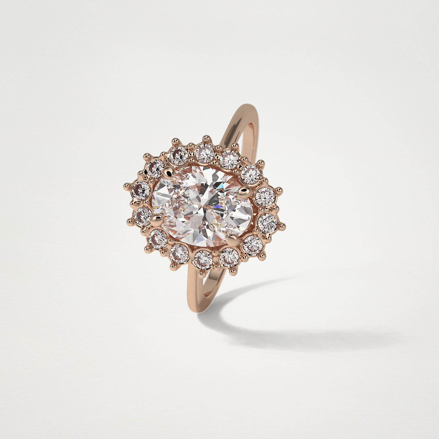 Oval Halo Moissanite Engagement Ring – 1.91 CT Lab-Created Brilliance in 10K/14K/18K Gold