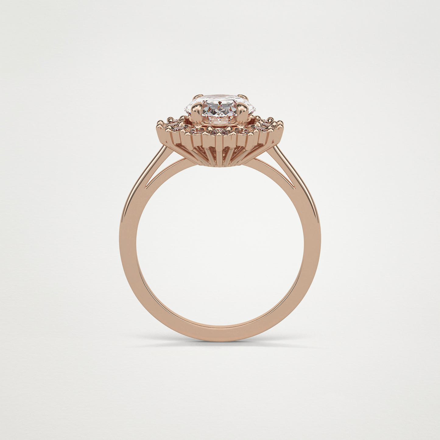 Oval Halo Moissanite Engagement Ring – 1.91 CT Lab-Created Brilliance in 10K/14K/18K Gold