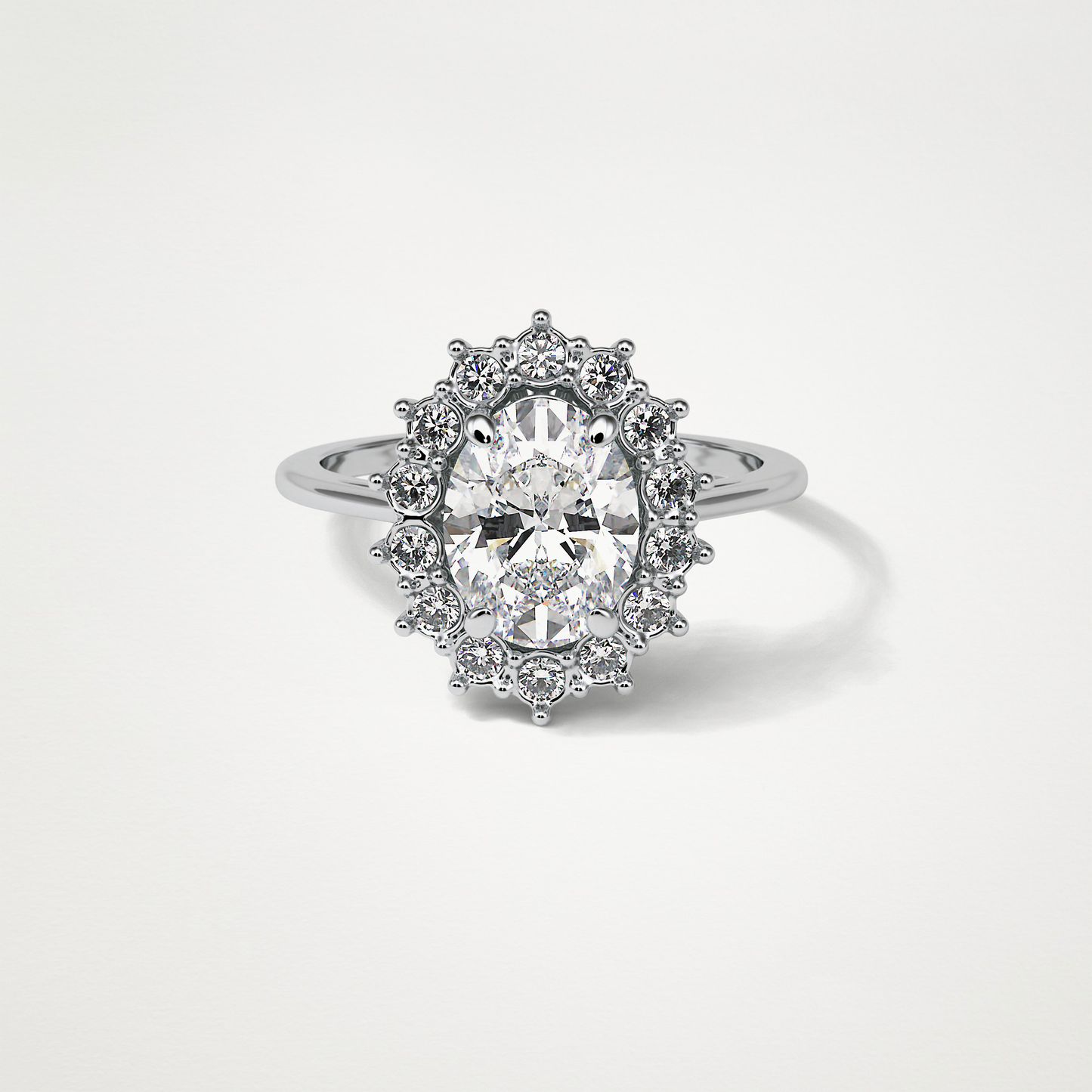 Oval Halo Moissanite Engagement Ring – 1.91 CT Lab-Created Brilliance in 10K/14K/18K Gold