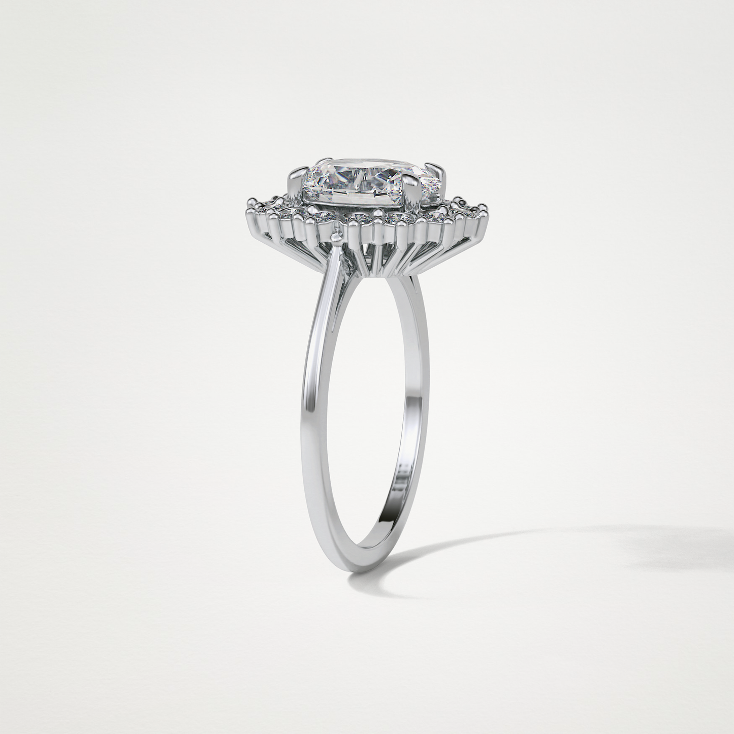 Oval Halo Moissanite Engagement Ring – 1.91 CT Lab-Created Brilliance in 10K/14K/18K Gold