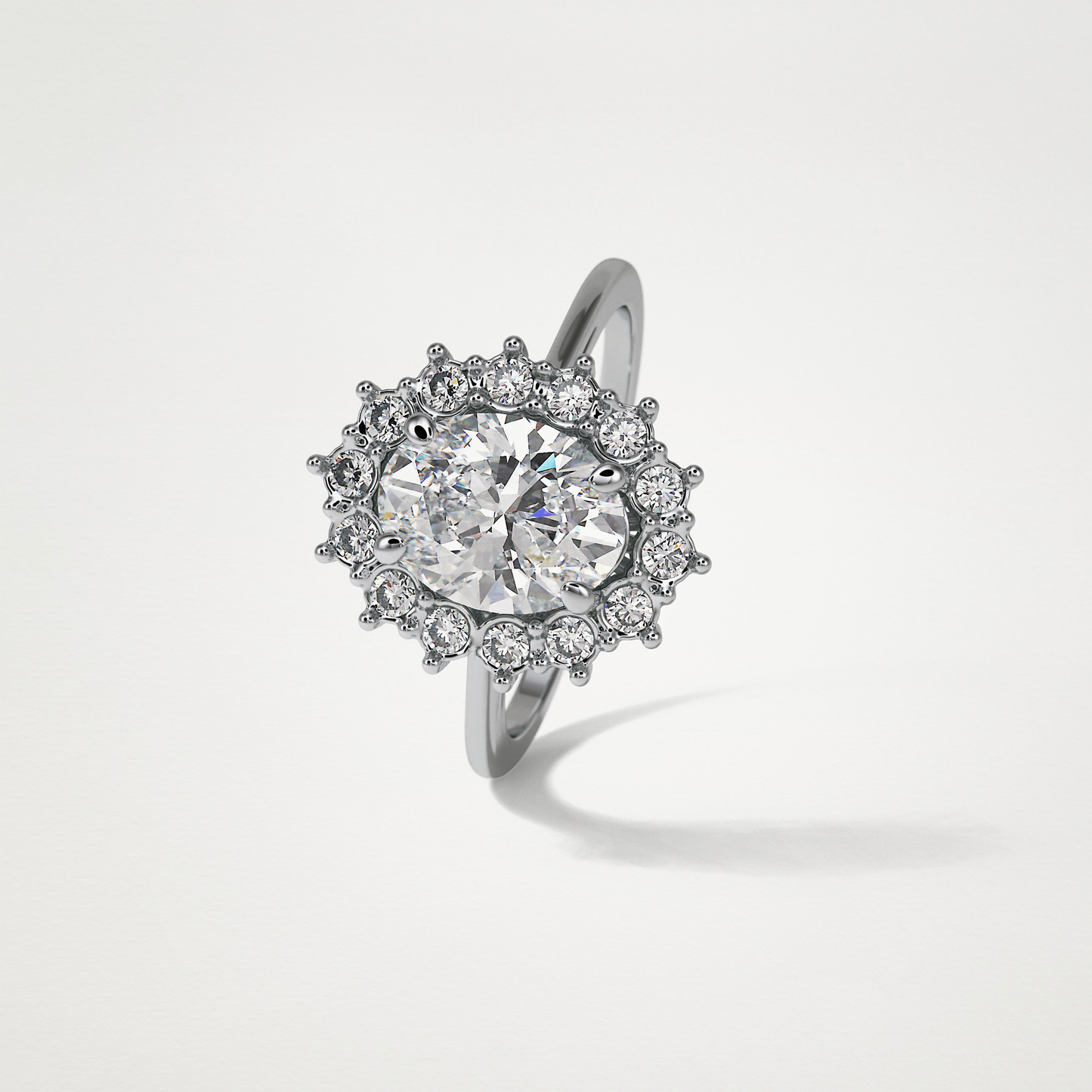 Oval Halo Moissanite Engagement Ring – 1.91 CT Lab-Created Brilliance in 10K/14K/18K Gold