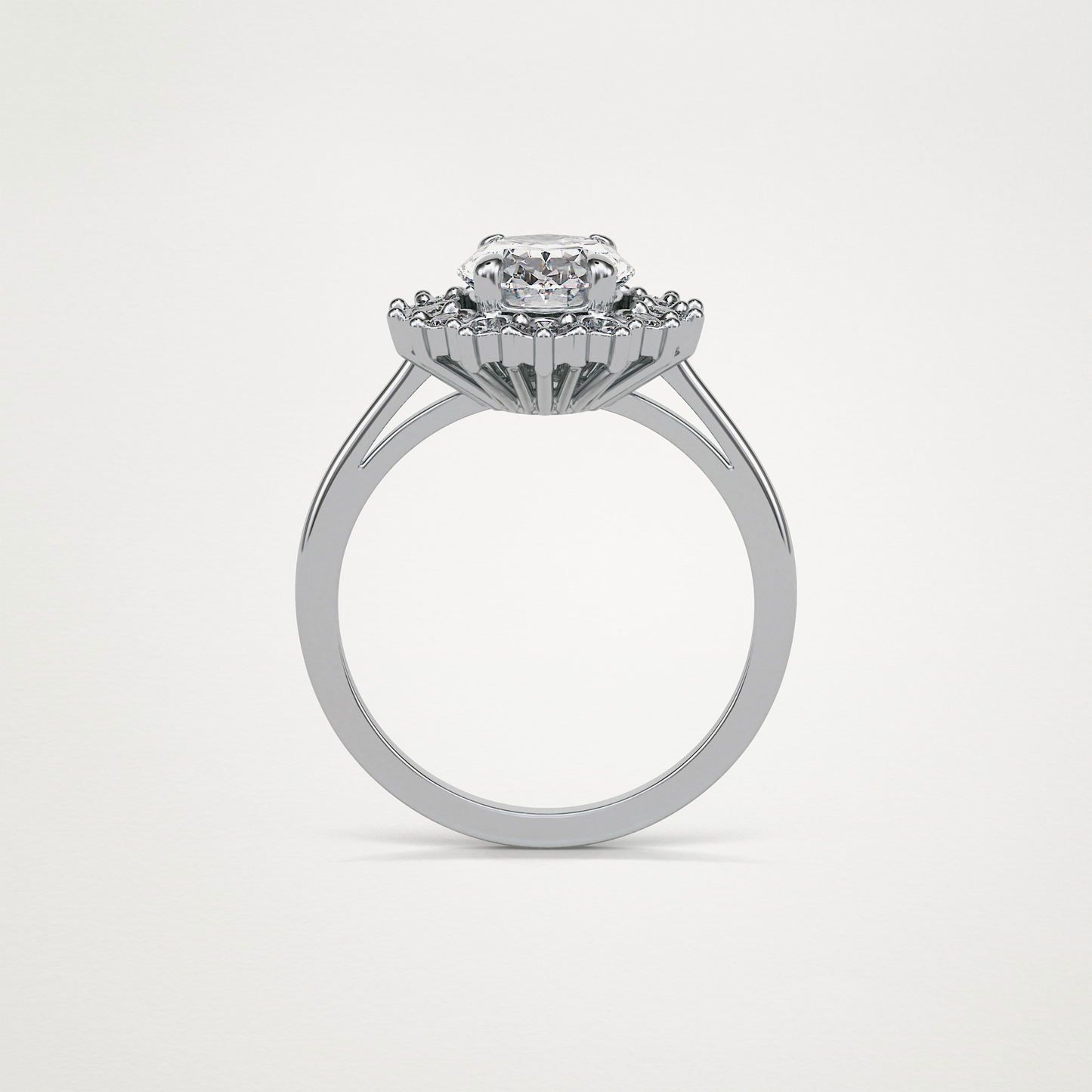 Oval Halo Moissanite Engagement Ring – 1.91 CT Lab-Created Brilliance in 10K/14K/18K Gold
