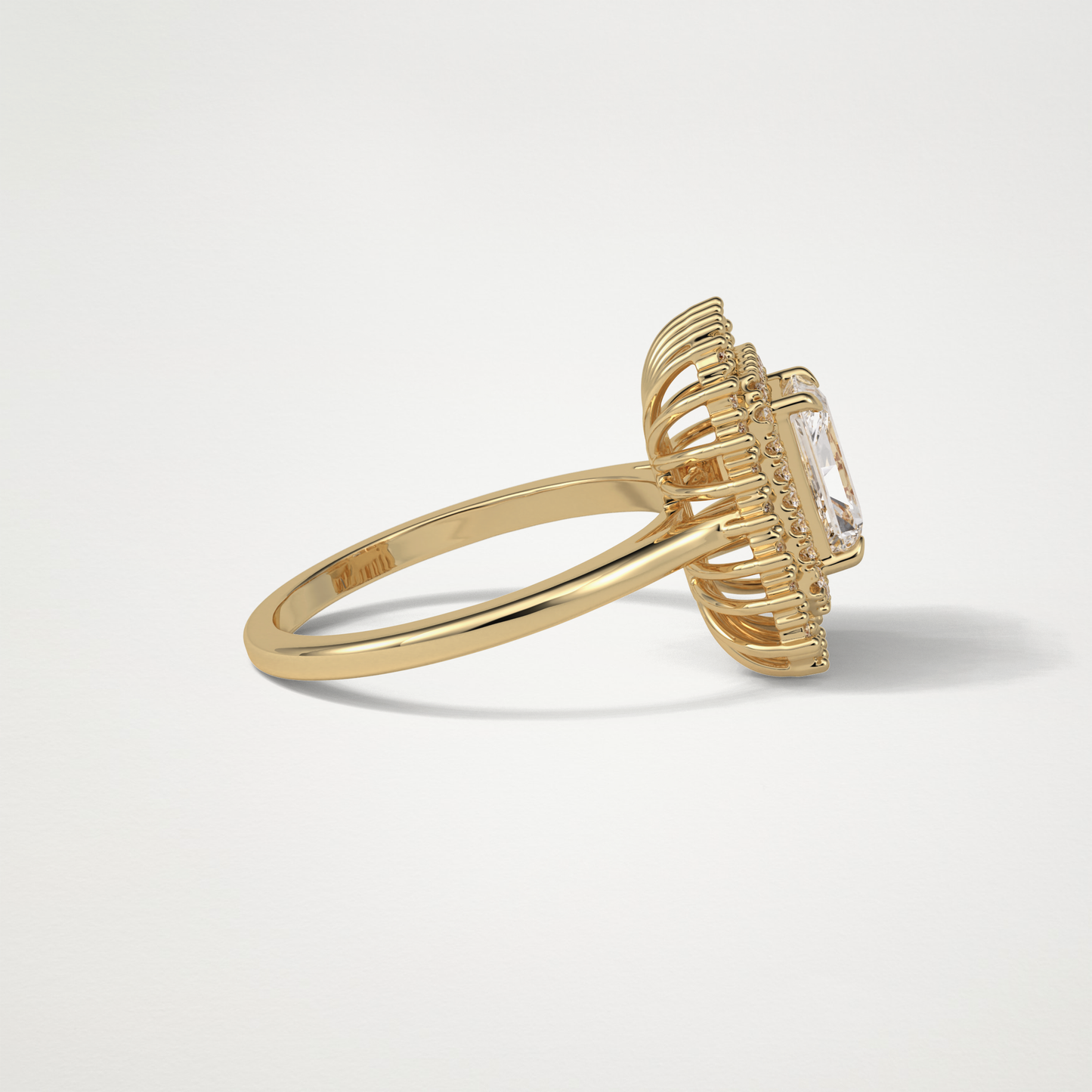 Radiant Double Halo Moissanite Engagement Ring – 1.05 CT Lab-Created Brilliance in 10K/14K/18K Gold