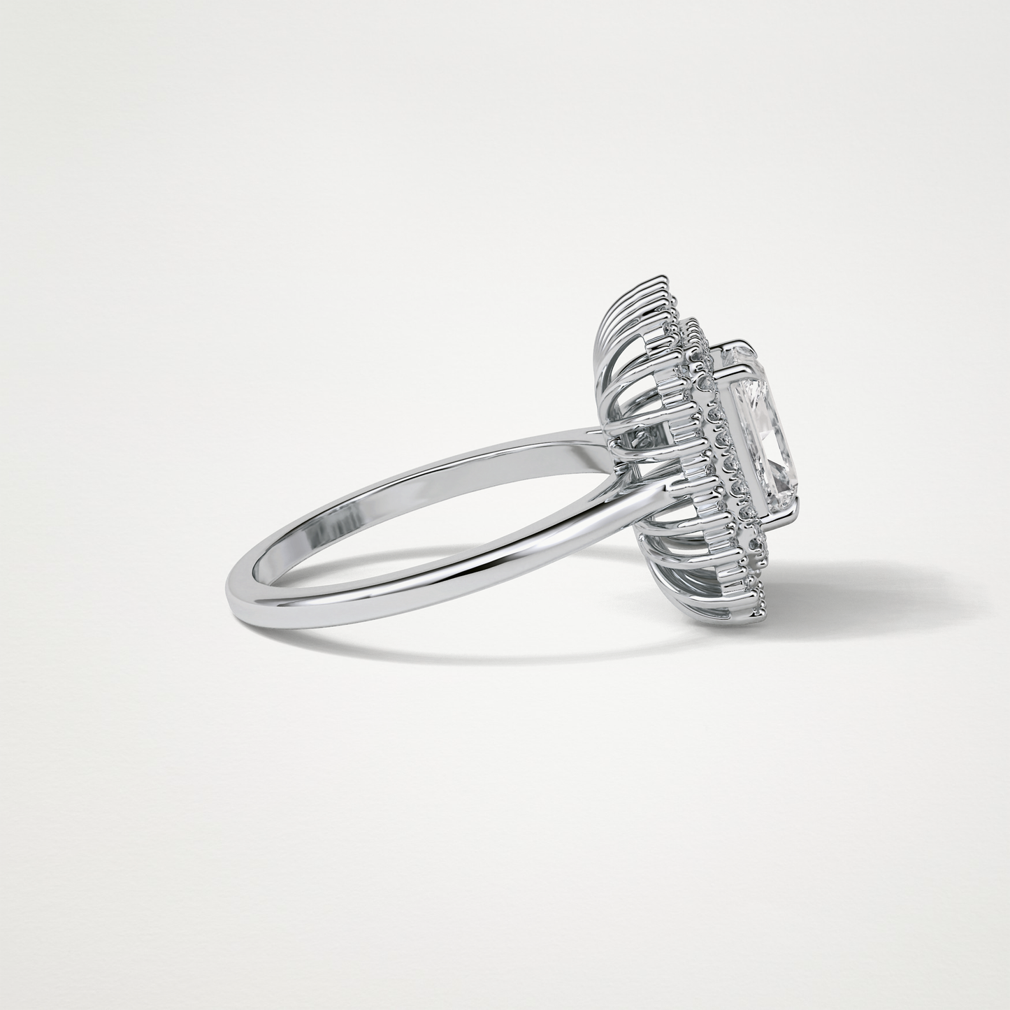 Radiant Double Halo Moissanite Engagement Ring – 1.05 CT Lab-Created Brilliance in 10K/14K/18K Gold