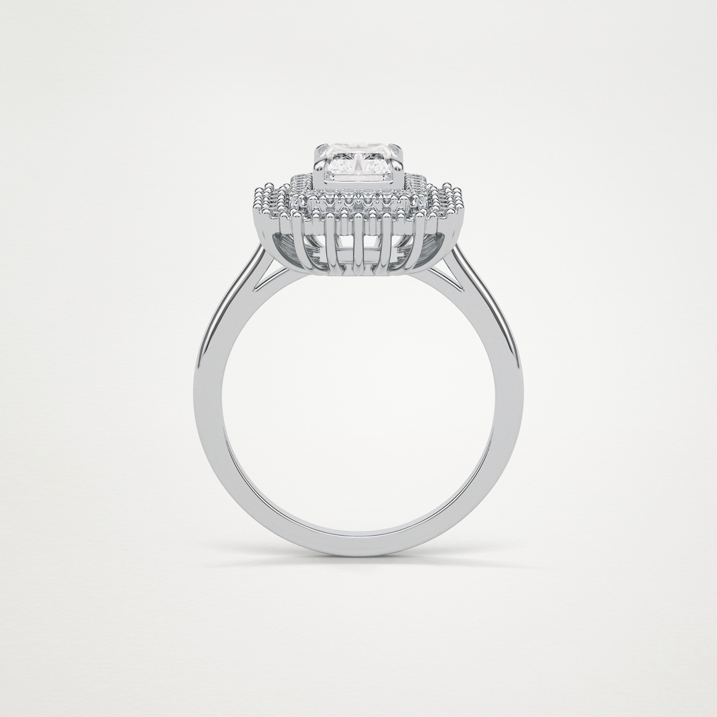 Radiant Double Halo Moissanite Engagement Ring – 1.05 CT Lab-Created Brilliance in 10K/14K/18K Gold