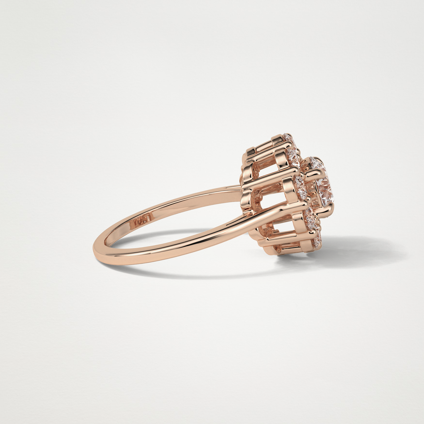 Round Halo Moissanite Engagement Ring – 1 CT Lab-Created Brilliance in 10K/14K/18K Gold