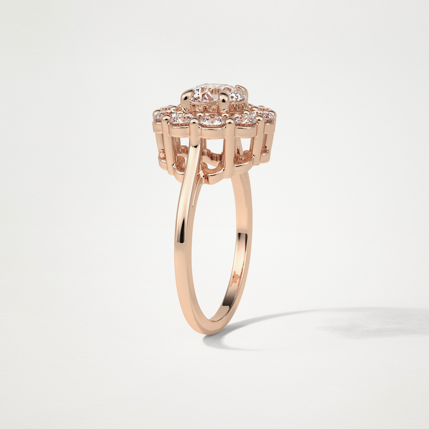 Round Halo Moissanite Engagement Ring – 1 CT Lab-Created Brilliance in 10K/14K/18K Gold